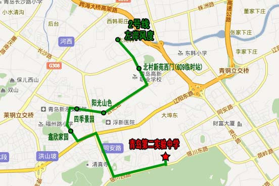[山東]青島第二實驗中學(xué)校車線路（圖）