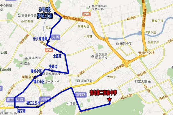 [山東]青島第二實驗中學(xué)校車線路（圖）