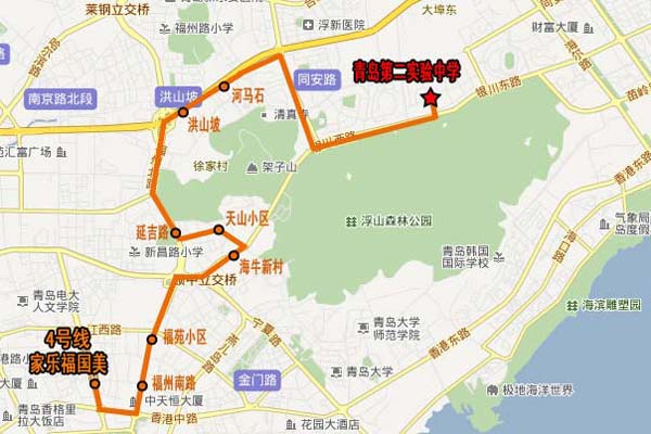 [山東]青島第二實(shí)驗(yàn)中學(xué)校車線路（圖）