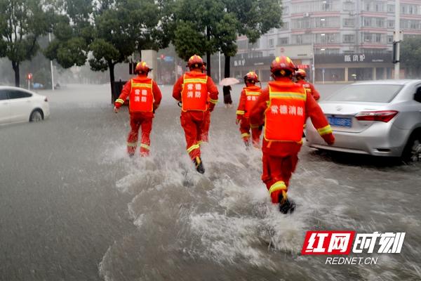 暴雨襲城！校車被困！常德消防交警搭“人橋”抱出22名幼兒