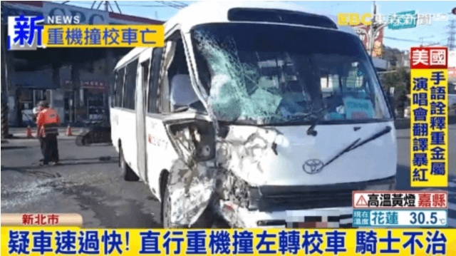 驚悚畫面曝光！重機(jī)撞上校車小巴 騎士噴飛重傷不治