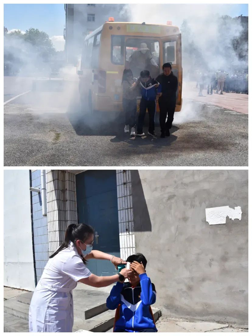 潤心德育|大慶市第二十四中學(xué)校車安全疏散演練 圖片